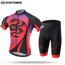 XINTOWN Велосипедное Джерси нагрудник шорты Наборы для мужчин mtb велосипедные костюмы дракон Красный летний мужской Ropa Ciclismo велосипедные рубашки