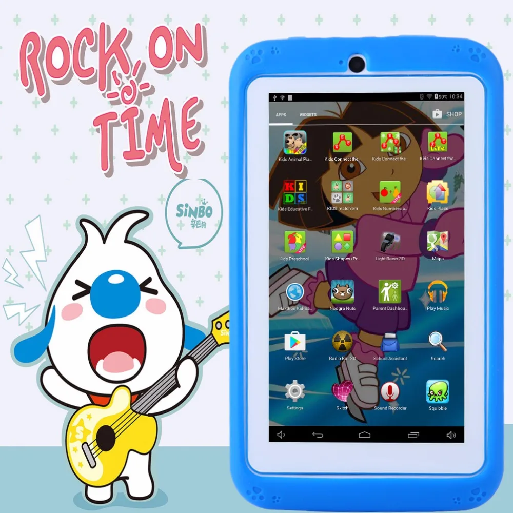 

Super Cheap 7 Inch Children Tablet PC Education Android 4.4 Quad core Design Learning entertainment tablet Pc 8G storage kids