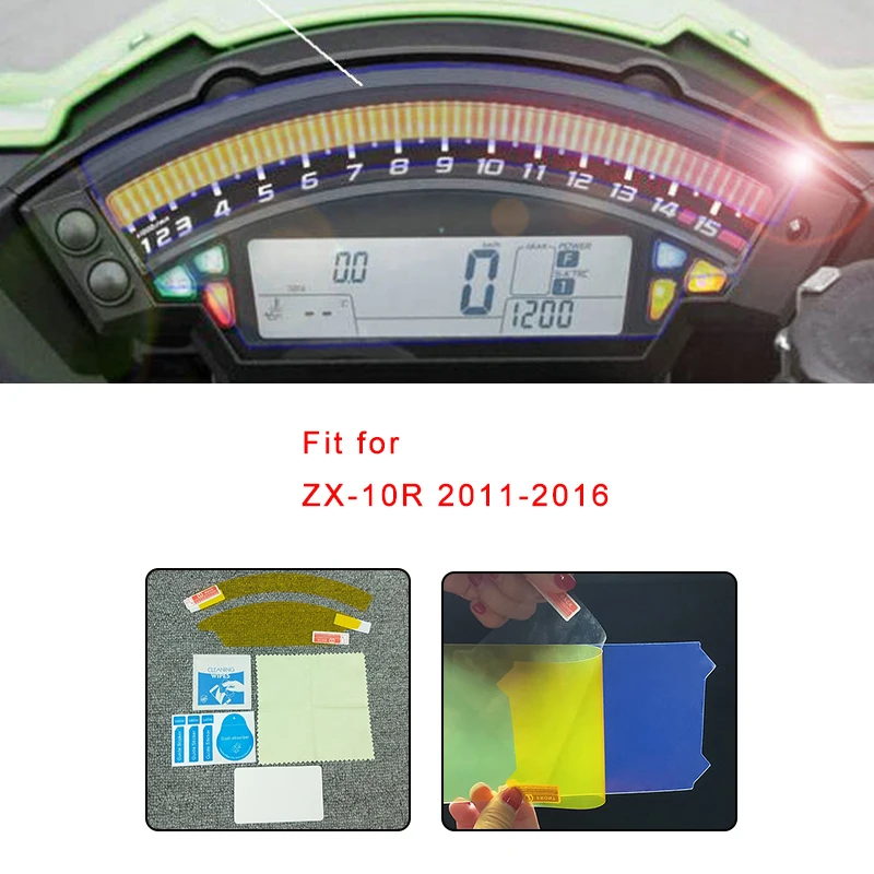 Free Shipping Blue Light Cluster Scratch Protection Film Screen Protector For Kawasaki ZX-10R ZX10R ZX 10R 2011-2016 (1)