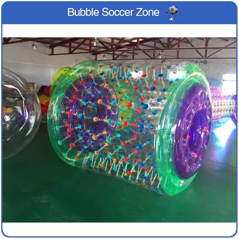 

Free Shipping 2.4*2.2m Water Rollers Wheel Inflatable Rolling Ball Human Zorb Ball Outdoor 0.8mm PVC Transparent Water Roller