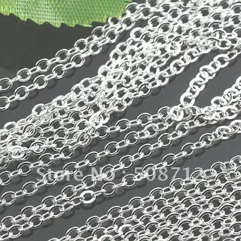 

Free shipping!!!! 100m/lot 2mm rolo chain/silver plated chain findings
