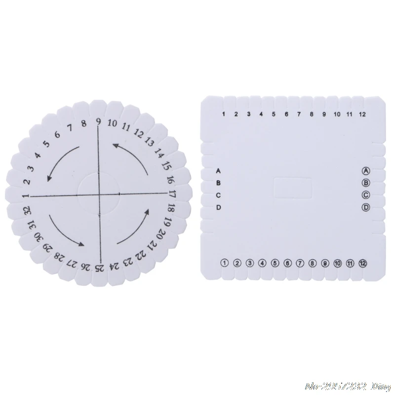 

2Pcs Round Square Kumihimo Beading Cord Disc/Disk Braiding Braided Plate DIY