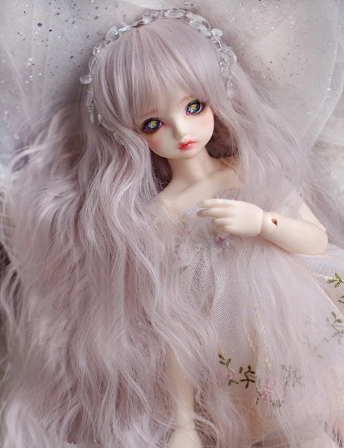 BJD кукла парики серебро розовый смешанный цвет Jagged bang парики для 1/8 1/3 1/6 1/4 BJD DD SD MSD кукла высокая температура длинные вьющиеся парики