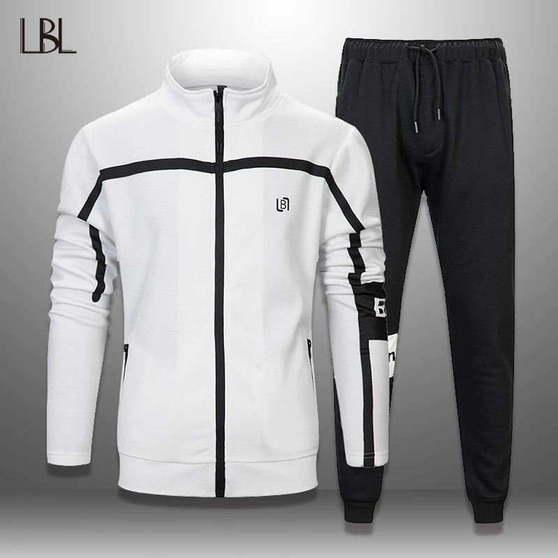 

LBL Casual Mens Tracksuit Spring Autumn Sportswear Tracksuits Men Set Clothing Jacket + Pants Sets Man Outwear Sweatsuits Male