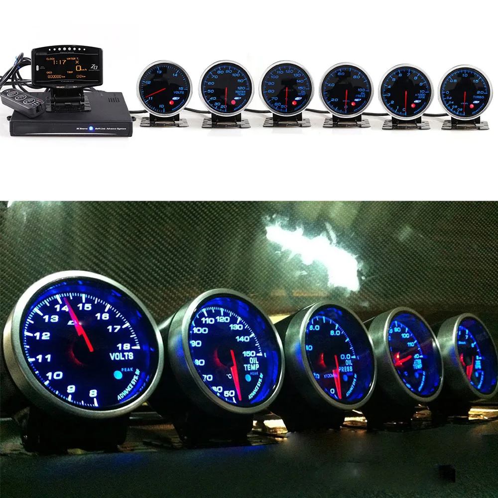 

Defi Advance Link System ZD+6 Daisy Chain Gauges BF CR RS C2 Volt Water Temp Oil Temp Oil Press Tachometer RPM Turbo Boost Gauge