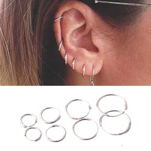 Brincos de argola pequena feminino cor de prata círculo brincos masculinos redondos jóias anti alergia orelha piercing bijoux #265740