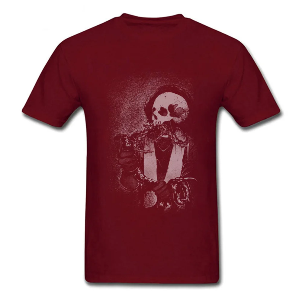 Casual Cthulhu Skull O Neck Tshirts April FOOL DAY Tops Shirts Short Sleeve for Men 2018 Popular 100% Cotton Custom T Shirt Cthulhu Skull maroon