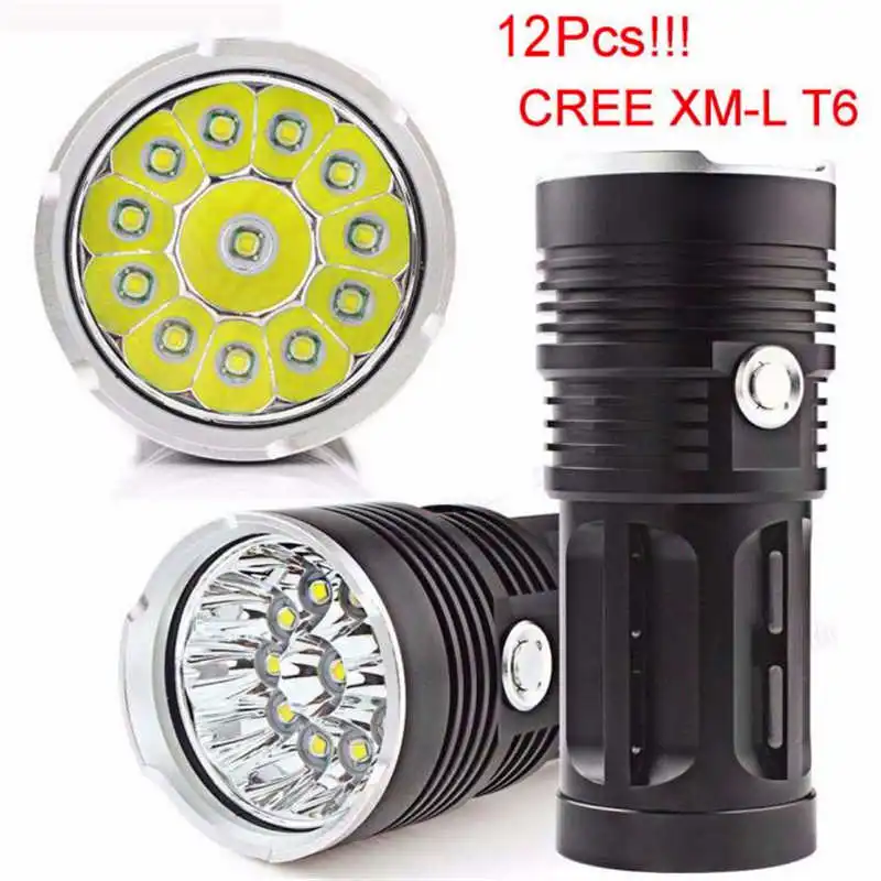 

30000LM 12x XM-L T6 LED Flashlight Torch 4x 18650 Hunting Light LED Lamp powerful led flashlight laser pointer #4S7