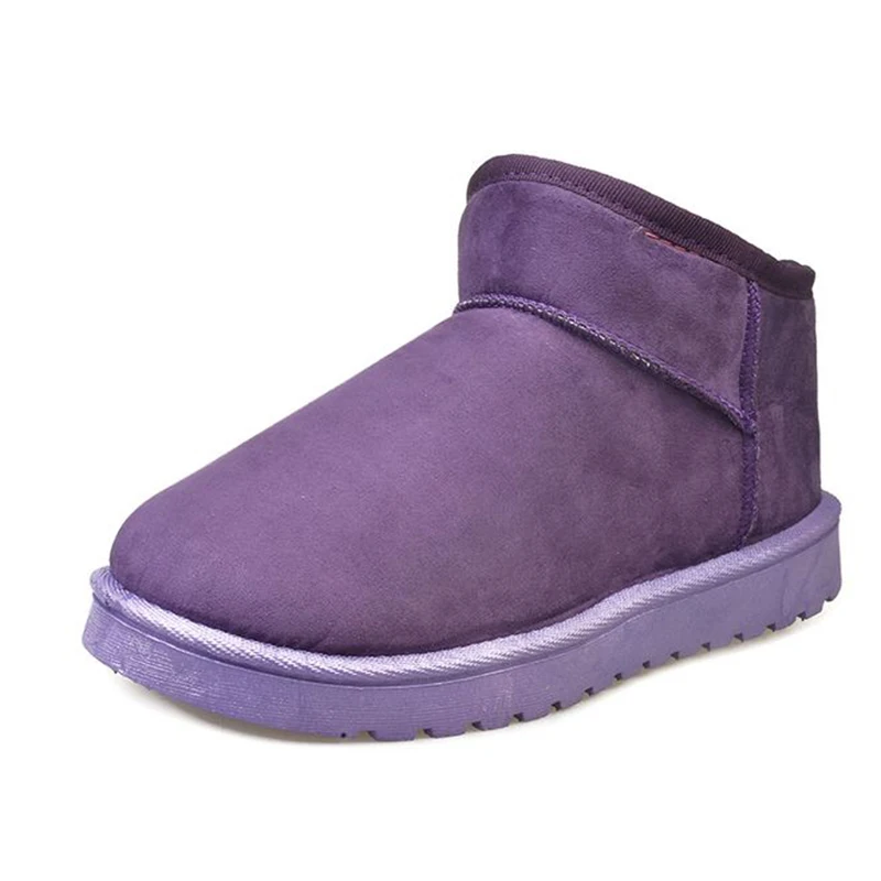 

pink Minimalism Snow boots short women Non-slip Flat bottom winter thick bottom skid proof warm and cotton shoes for women