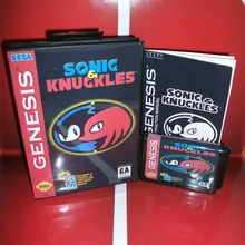 Игровой картридж Sonic& Knuckles с коробкой и руководством 16 бит MD карты для sega MegaDrive для Genesis