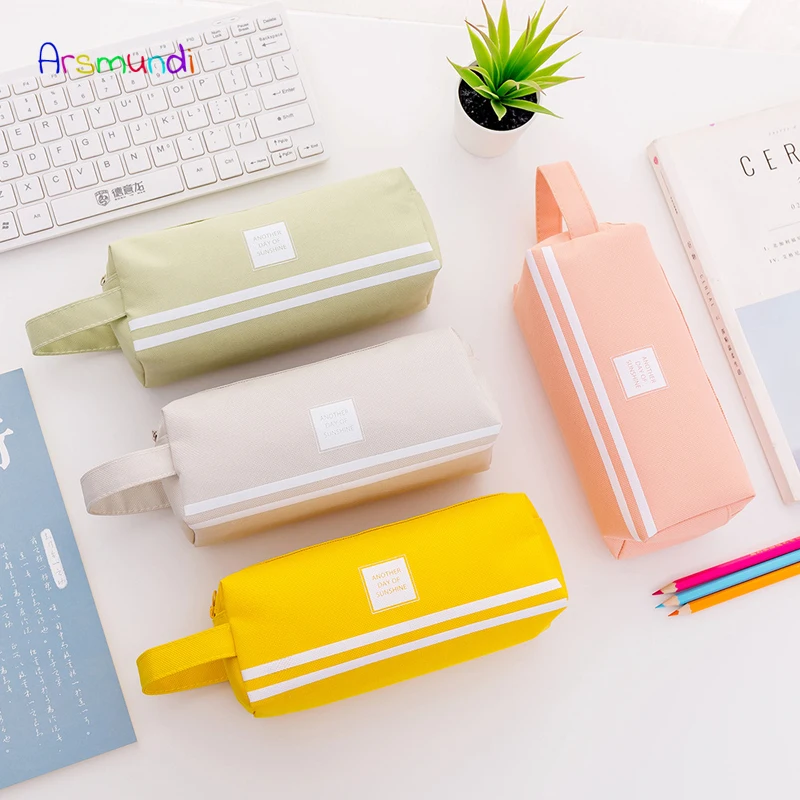 

Arsmundi Two Layers Kawaii Pencil Cases Large Capacity Handle Multi-function Double-layer Pencil Bags School & Offices Supplies