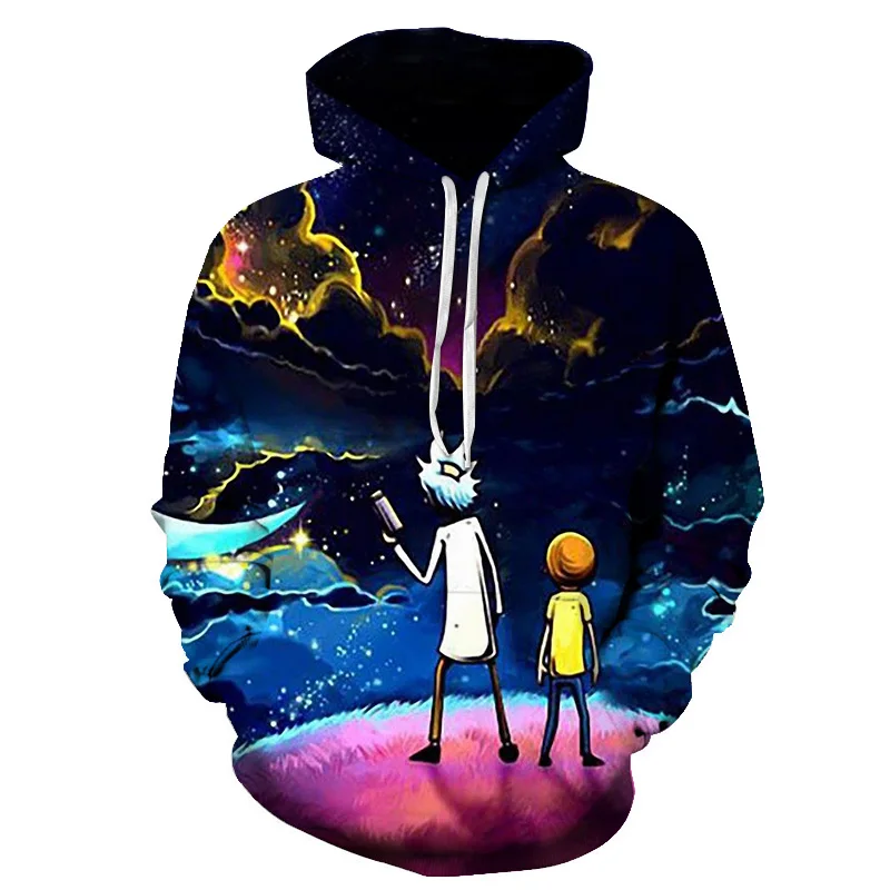 BIAOLUN 2019 ريك و Morty الطائر الأزياء 3D هوديس الإبداعية المتناثرة غالاكسي الطباعة عارضة هودي مضحك البلوز حجم S-6XL BIAOLUN 2019 ريك و Morty الطائر الأزياء 3D هوديس الإبداعية المتناثرة غالاكسي الطباعة عارضة هودي مضحك البلوز حجم S-6XL