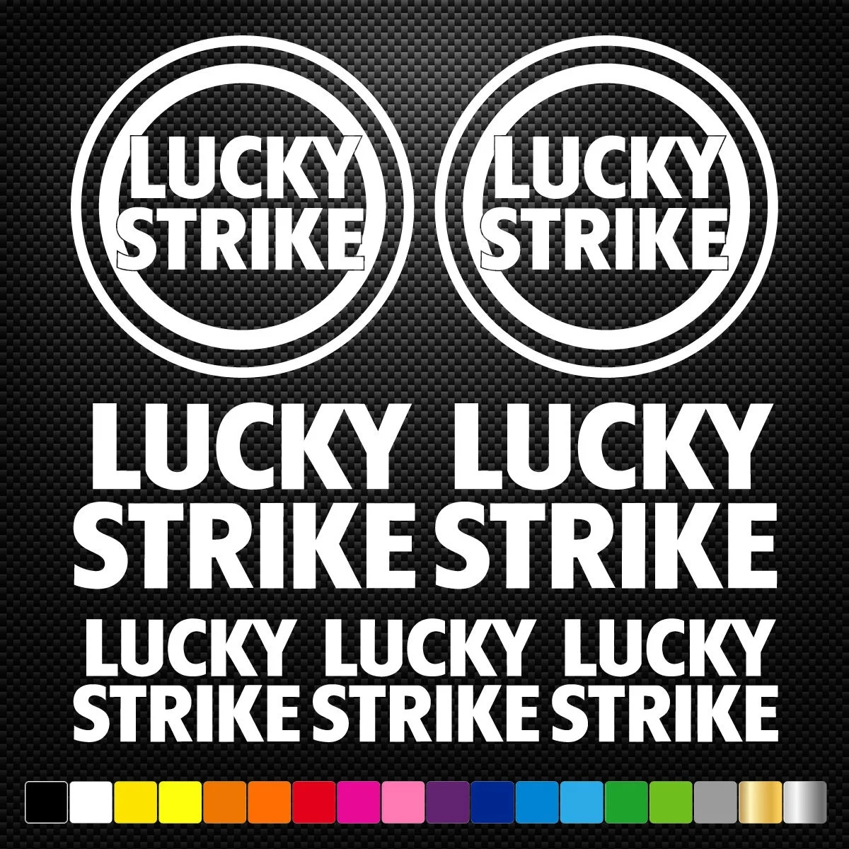 

For 1Set LUCKY STRIKE 7 Stickers Autocollants Adhesifs Auto Moto Voiture Sponsor Marques