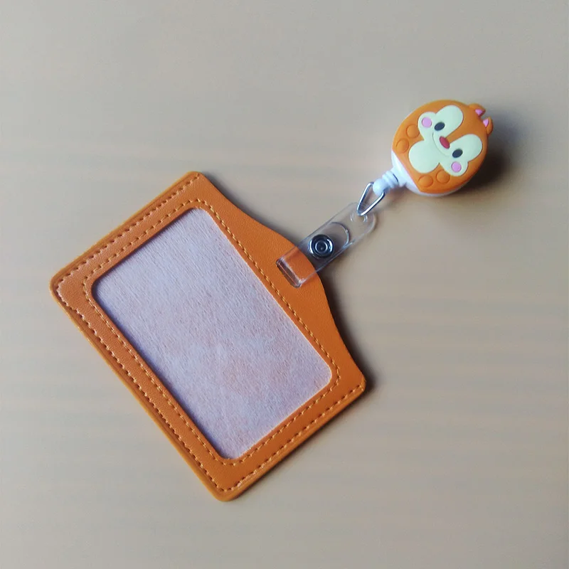 1Pcs Cartoon Bear Retractable Badge Reel Student Nurse Horizontal type Exihibiton ID Name Card Badge Holder Stretched 60 cm