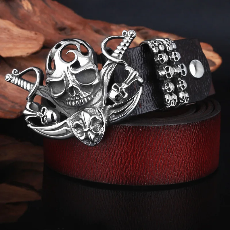 2015 new arrival men stainless Steel Biker buckle brand designer