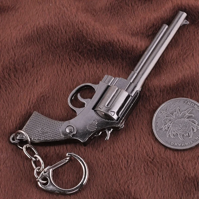 EUPNHY 4 Styles Fashion Miniature Revolver Pistol Weapon Gun Keychain Keyrings Vintage Retro Mini Gun Key Chain Gifts for Friend