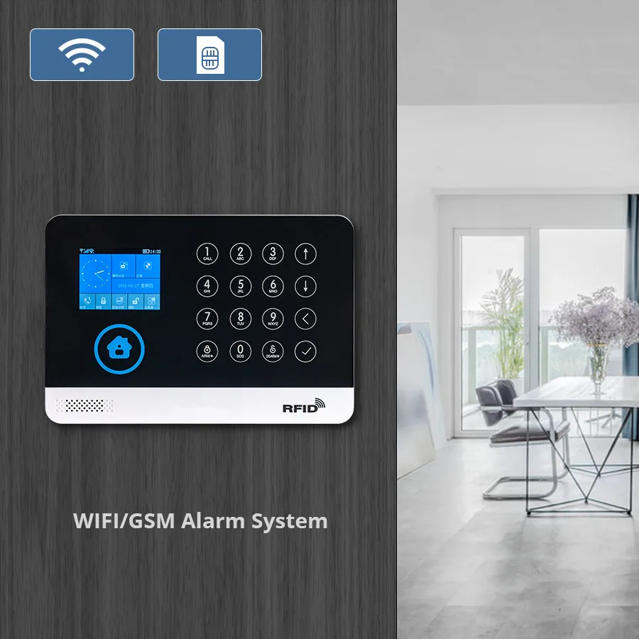 2019 New FUERS WG11 WIFI GSM Wireless Home Security Alarm System APP Control Siren RFID PIR Motion Detector Smoke Sensor DIY Kit