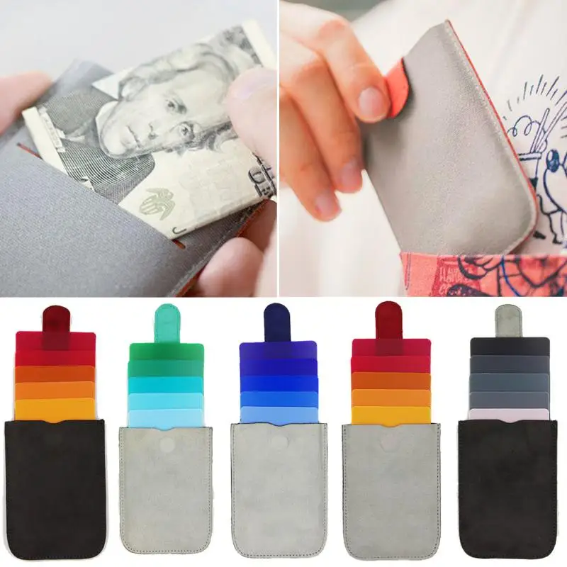

Novelty Design Portable Ultra-thin Multifunction Waterproof Card Holder Stack Up Pull Out Slim Cascading Wallet Purses