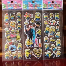 10 Sheets lot 3D Cartoon Minions wall stickers Kids Toys Bubble stickers Teacher font b