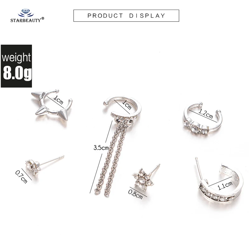 Starbeauty 6 шт./лот совы Bijoux цветочные кисточки Tragus пирсинг спираль серьги для