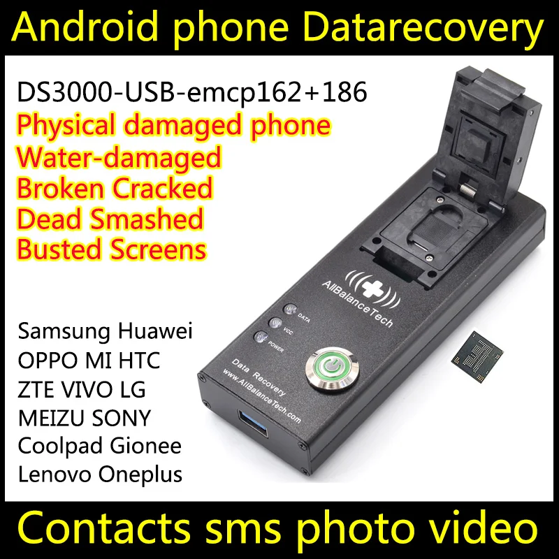 Восстановление данных Dead android phone DS3000-USB3.0-emcp162+ 186 инструмент восстановления контактов SMS поврежденный