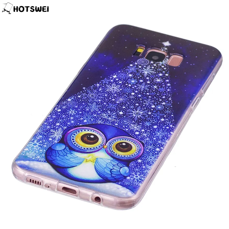 HOTSWEI For Samsung S7 S6 edge S5 Case SAMSUNG Galaxy S8 / Plus Cute Owl Animal Soft TPU Silicone Protective Cover Fundas |