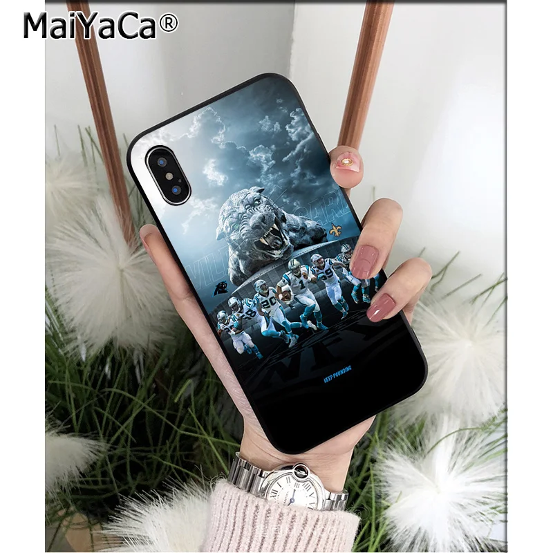 MaiYaCa Carolina Panthers TPU Soft Silicone Phone Case for iPhone X XS MAX 6 6S 7 7plus 8 8Plus 5 5S XR - Цвет: A8