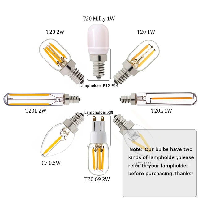 5pcs/lot bulb g9 led,1W 2W, E12 e14 led ,Super Warm 2200K Filament