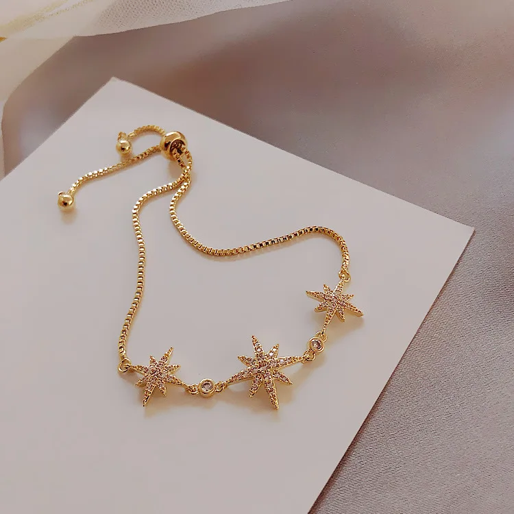 

KingDeng Adjustable Bracelet INS Style Lucky Star Fashion Korean Jewelry Women Charm Bracelets Temperament Wild Zinc Alloy