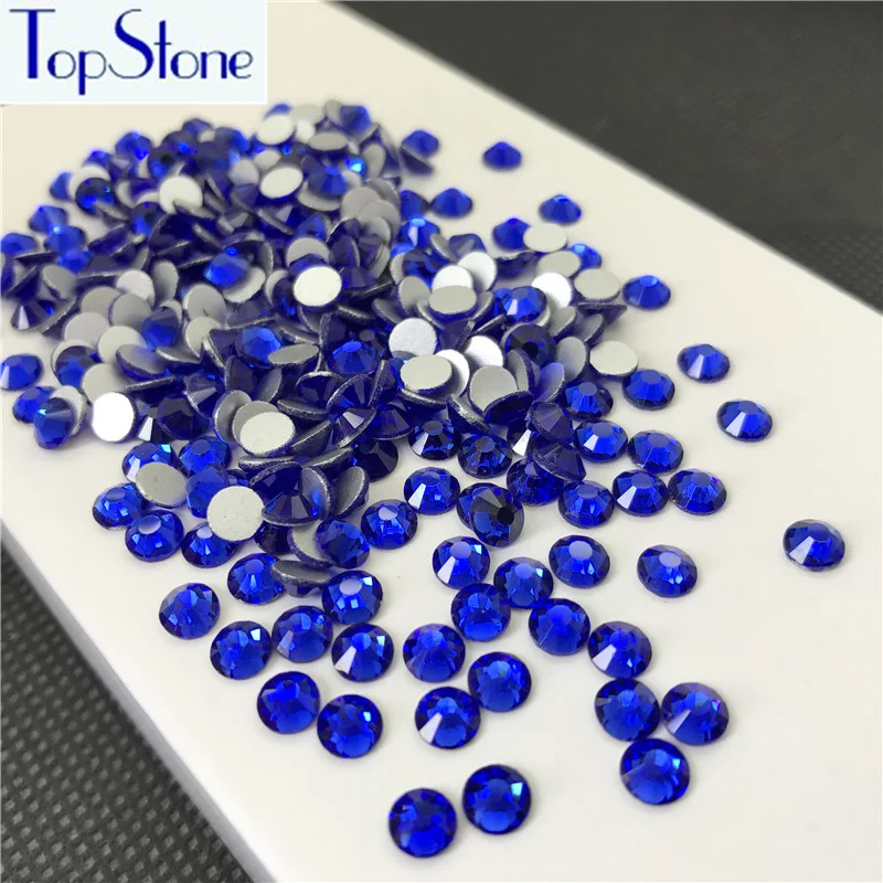

Topstone ss3-ss34 Rhinestone Flatback Dark Blue Color 3D Glitter Nail Art Stone Non Hot Fix Glue on Rhinestones