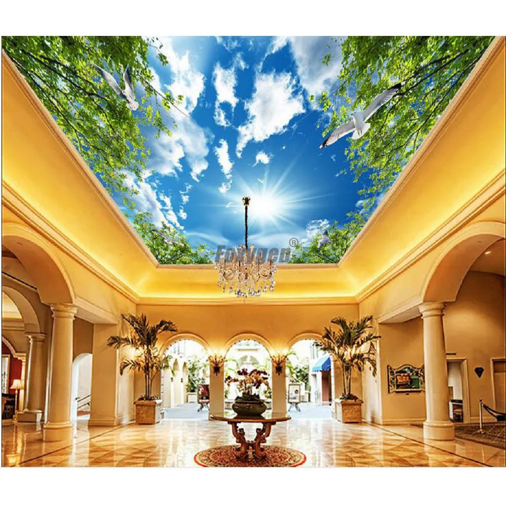 Digital Printed And Uv Printing Living Room Ceiling False Ceiling Blue Sky Stretch Ceiling Pop Design Room Ceiling Living Room Ceiling Designceiling Blue Aliexpress