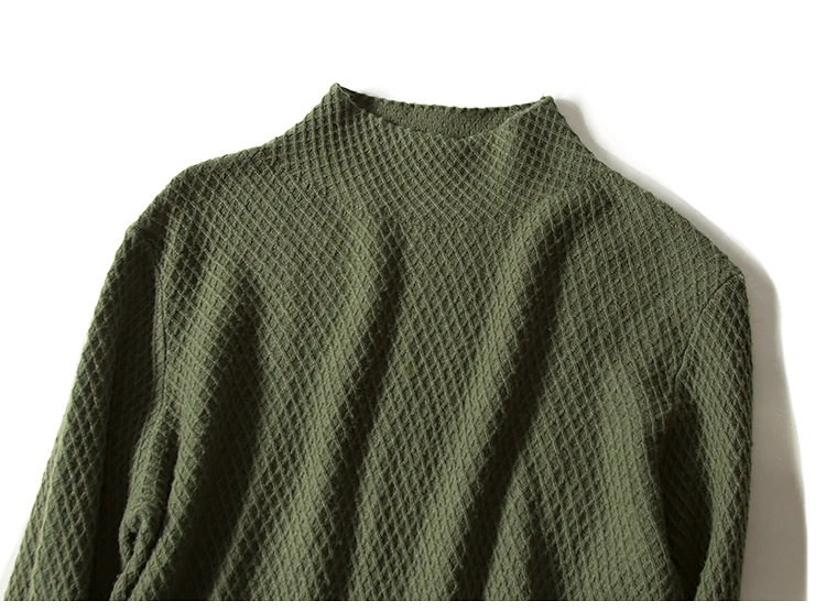 Для женщин пуловеры для 100% шерсть вязаный свитер с высоким воротом 2018 Осень Зима Джемпер трикотажная рубашка армейский зеленый