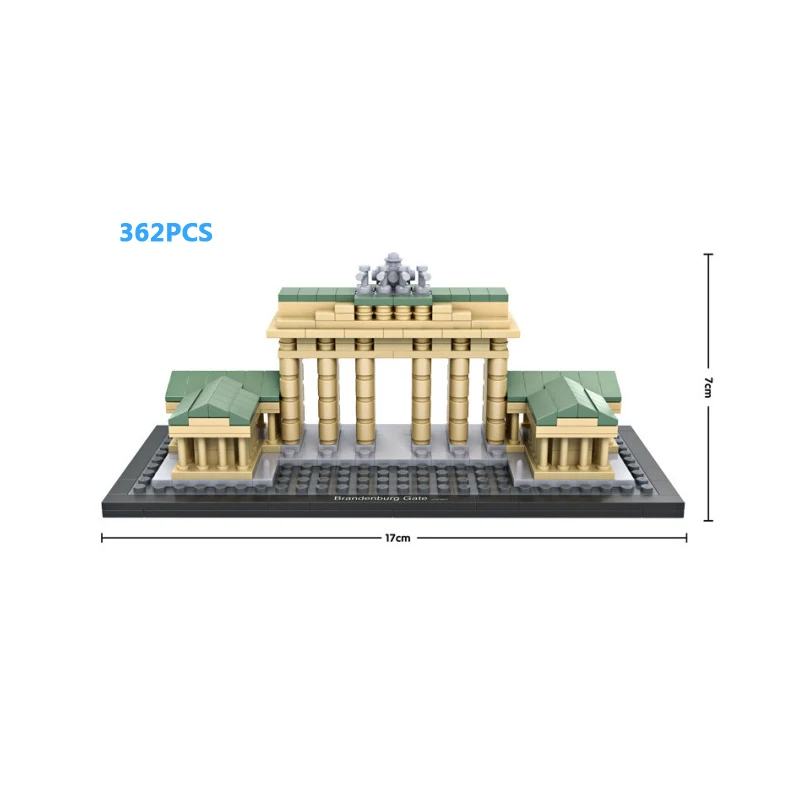 Всемирно известный architecure Бранденбургские ворота Мини-блок Берлин Германия Строительный кирпич модель собрать Развивающие игрушки для подарков
