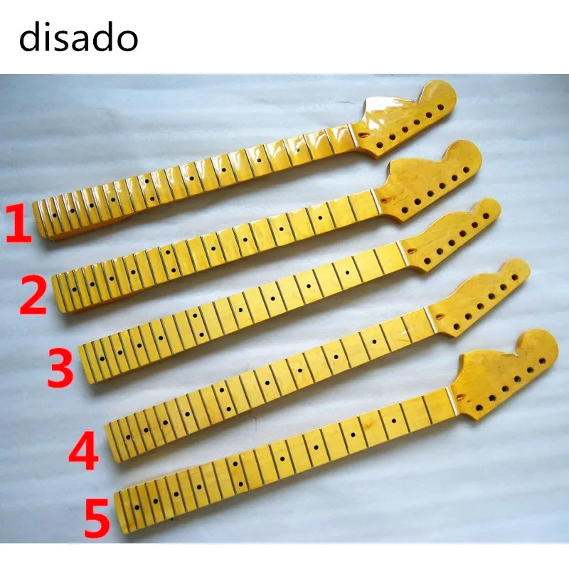 Kopen Disado 22 Frets inlay dots Omgekeerde kop Elektrische Gitaar Hals Groothandel Gitaar accessoires Onderdelen muziekinstrumenten