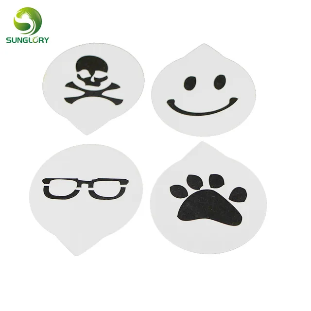 4pcs set skull smile bear paw glasses cake stencil fondant cupcake