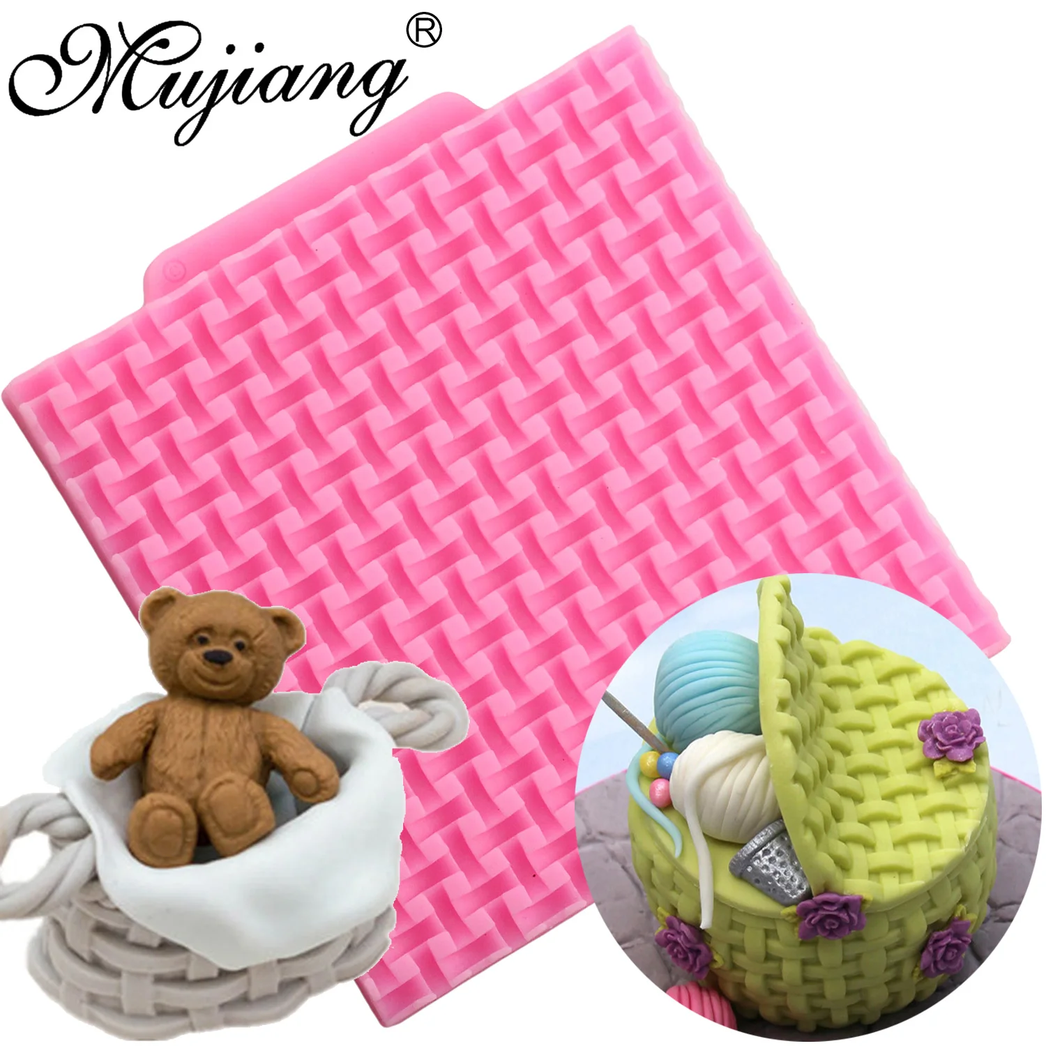 

Mujiang Fence Grid Cake Border Silicone Molds Cupcake Fondant Cake Decorating Tools Sugar Paste Chocolate Candy Moulds