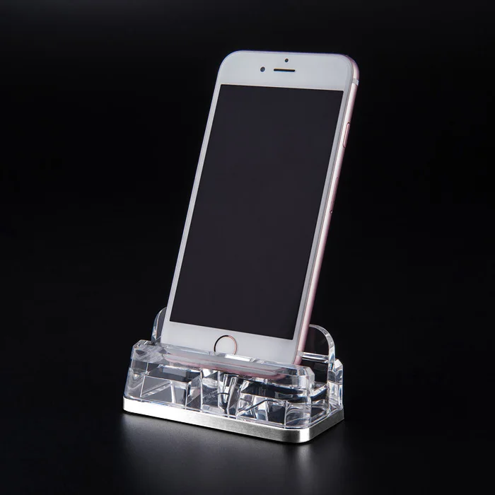 Desk Mobile Phone Tray Phone Holder Bracket Stand Table Cell phone Display Rack Acrylic Block Rack Storage Organizer Clear Black
