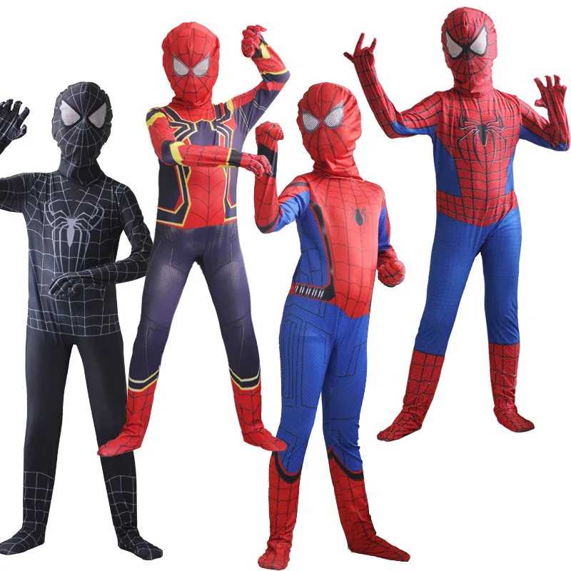 Boys Superhero Spiderman Party Costume Avengers Endgame Cosplay for Kids Zentai Halloween Carnival Super Hero Fancy Dress