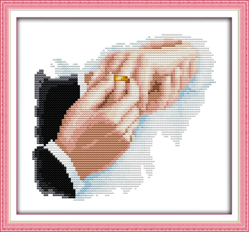 Вышивка Hold hands портрета Aida крестиком наборы для вышивки вышивка с напечатанными