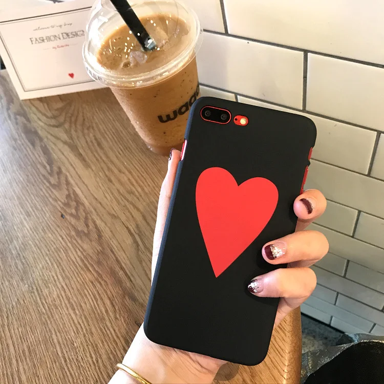 Модный Простой Большой Красное сердце любовь чехол для iPhone X XR XS Max 6 S 7 8 Plus