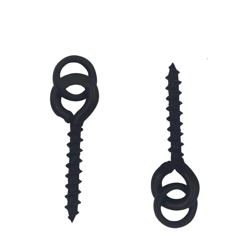

30pcs/pack Boilie Ring Bait Screw Peg for Carp Fishing Mett Black 13mm Steel Screw Peg Terminal Tackle [LYPJ-002]