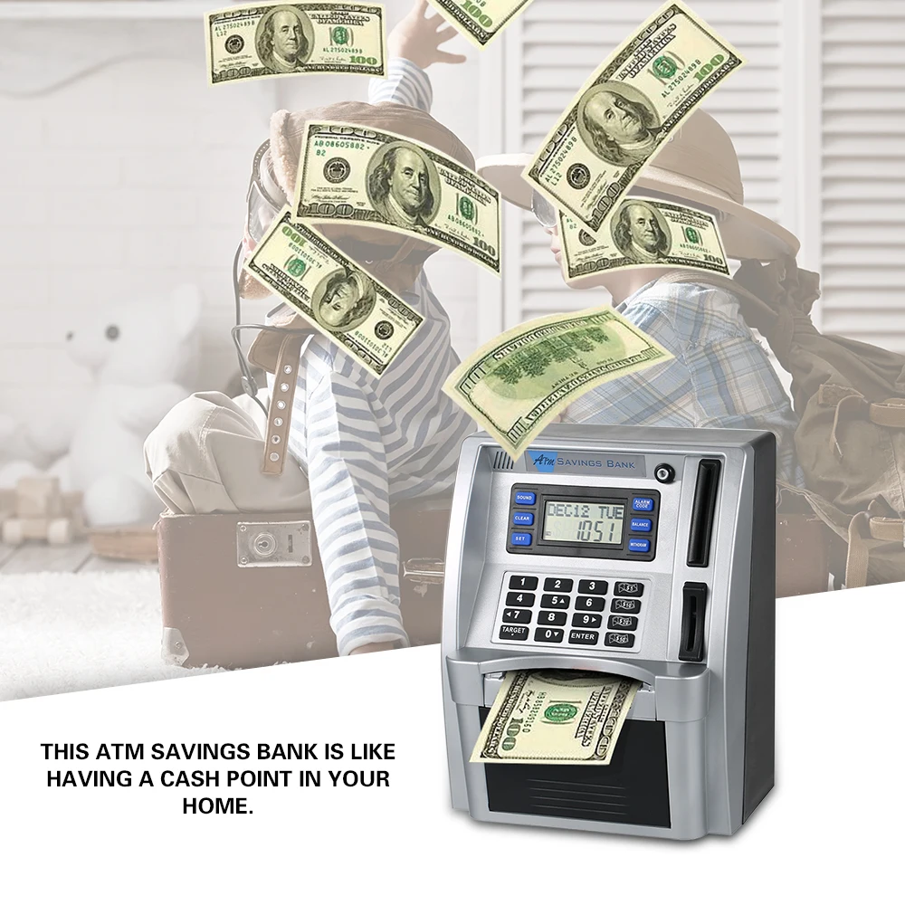 Electronic Money Bank US Cash Bill Coin Can Saving Banks Simulation