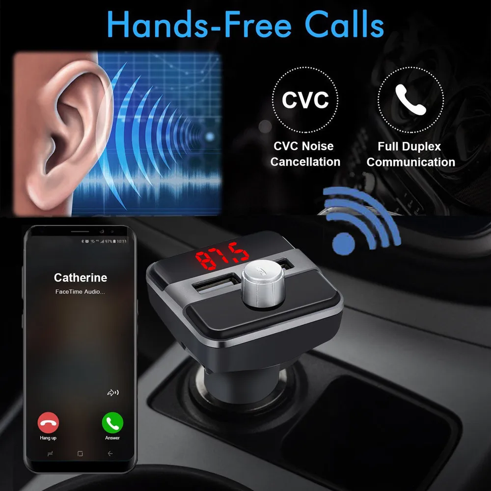1 шт. Bluetooth автомобильный комплект fm передатчик mp3 плеер светодиодный двойной USB 4 А