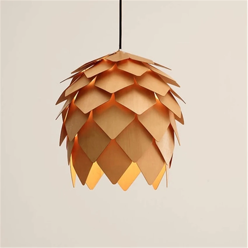 

LFH Modern Nordic Wooden pendant lamp Pine nuts pendant lights wooden for living room Dining Room kitchen home Lighting decor