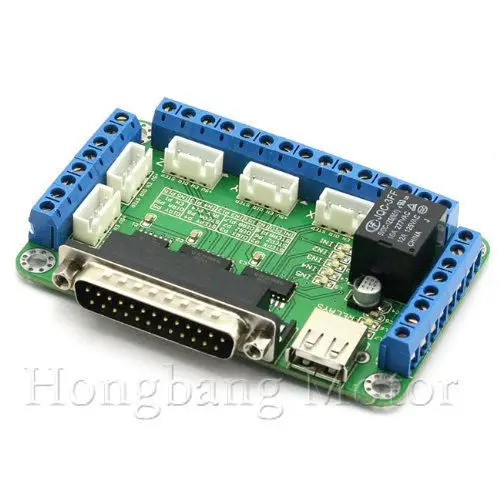 

10PCS/lot Free Shipping 5 Axis CNC Breakout Board For Stepper Driver Controller mach3 + one USB Caple