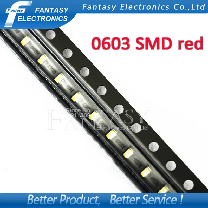 100pcs Red 0603 SMD LED diodes lightin Diodes from Electronic