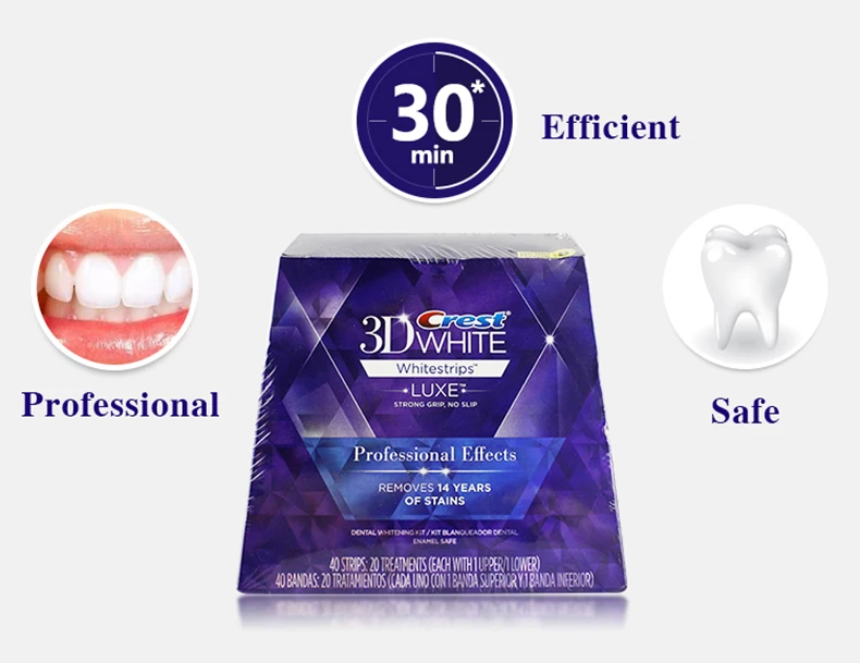 3D белый Whitestrips LUXE крепкое сцепление профессиональный эффект гигиена полости рта идеальный улыбкой отбеливания зубов полоски 5/10/20 мешочков