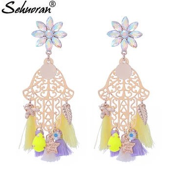 

Sehuoran 2018 New Color Design Summer Trendy Drop Earrings For Woman Oorbellen Brincos Boho Wedding Earrings Resin Earrings