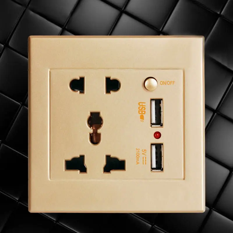 

USB Charging With Switch Socket AC / DC Power Plug Power Adapter Socket Panel