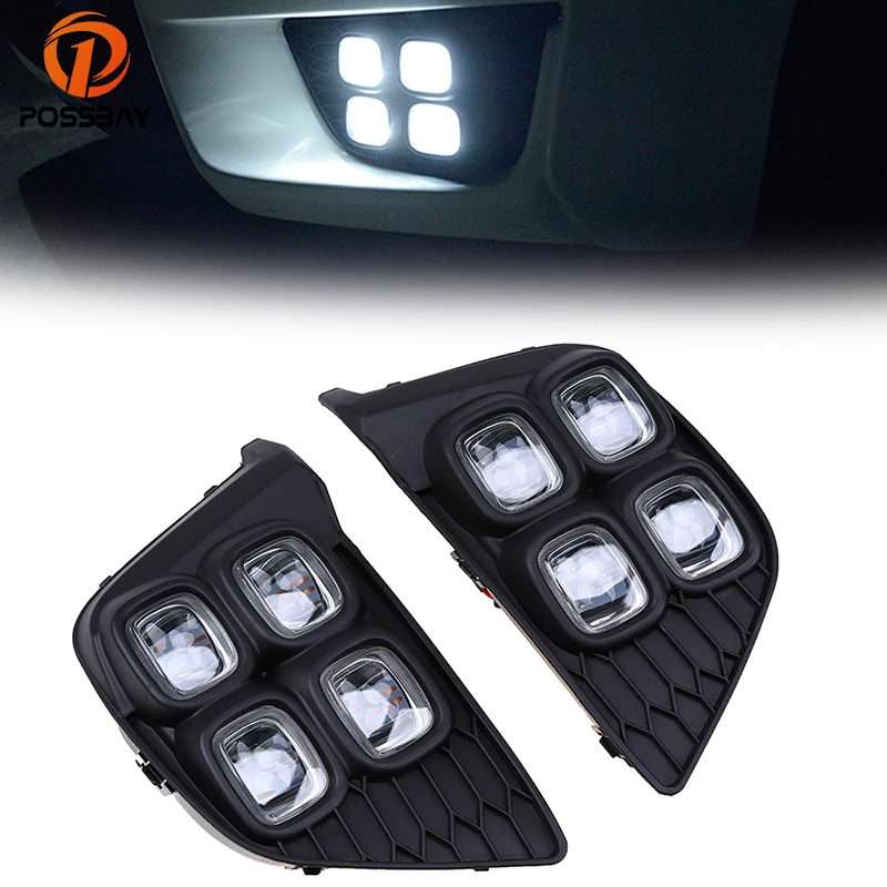 

POSSBAY LED Daytime Running Light for Honda Fit/Jazz MK3 (GK5) 2014-2017 Pre-facelift Car Accessories Waterproof 12V DRL FogLamp